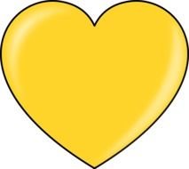 yellow heart on a white background