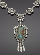 silver Necklace with Turquoise