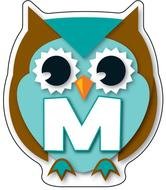 Clip art of Colorful m Owl