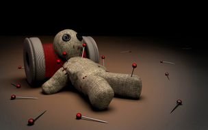 Ä°llustration of Black Magic Voodoo Dolls