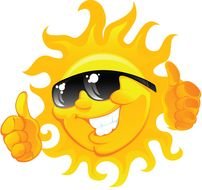 cool happy Summer Sun in dark glasses