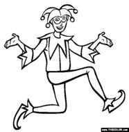 Mardi Gras Jester Coloring Page