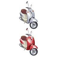 red and white modern scooter