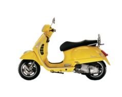 yellow scooter on a white background