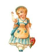 painted vintage doll in a blue dress