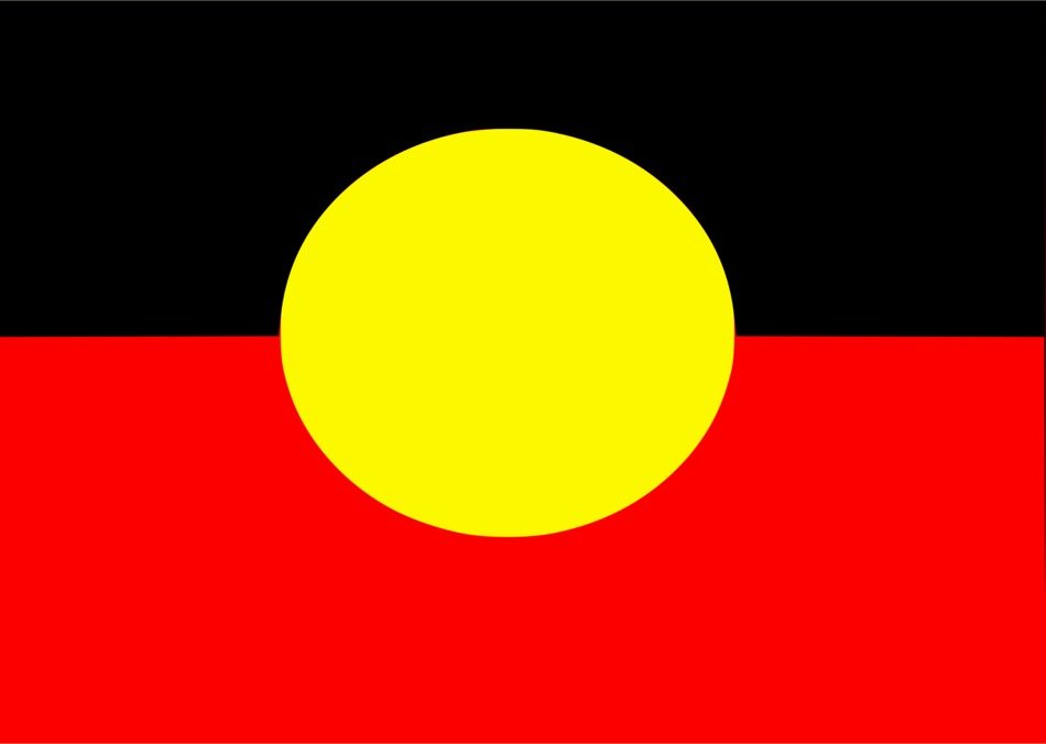 yellow circle on black-red background