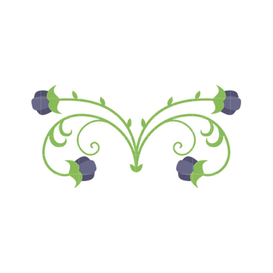 Home Plants And Nature Decorative Swirly Flowers 6 Clip Art