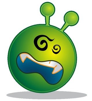 Green Sick Smiley Face Clip Art N3