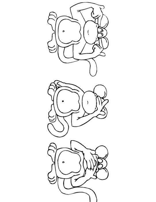 Cartoon Baby Monkey Coloring Pages