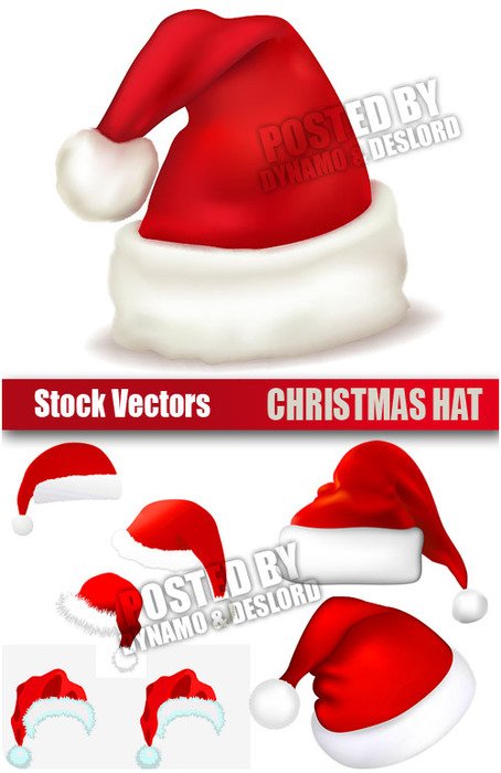 Santa Claus Hat Vector Set Of 8 Different Hats In
