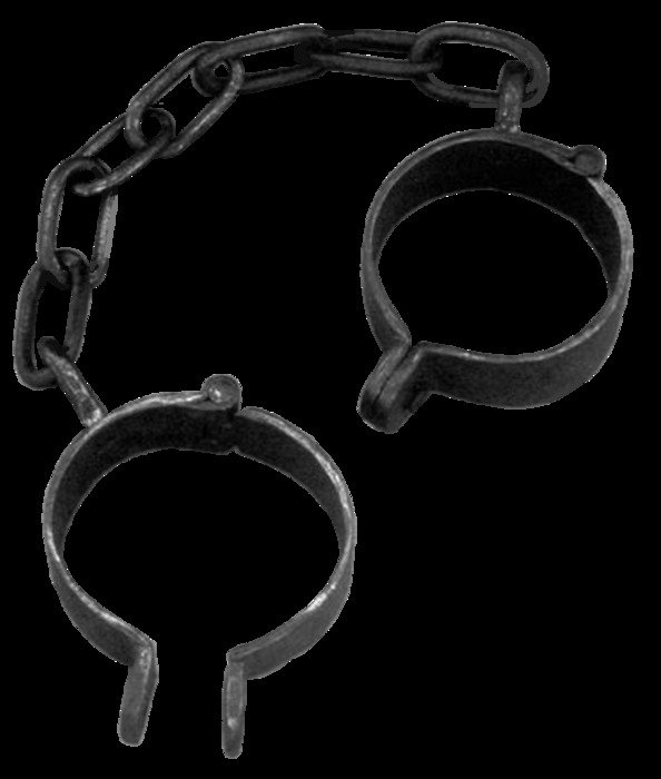 drawn fetters on a black background