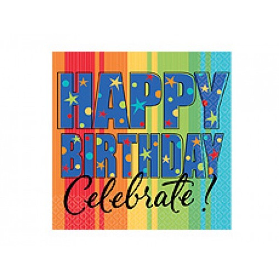 Happy Birthday Celebrate Beverage Napkin