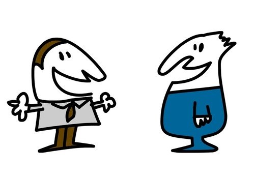 Two Men Talking Cartoon