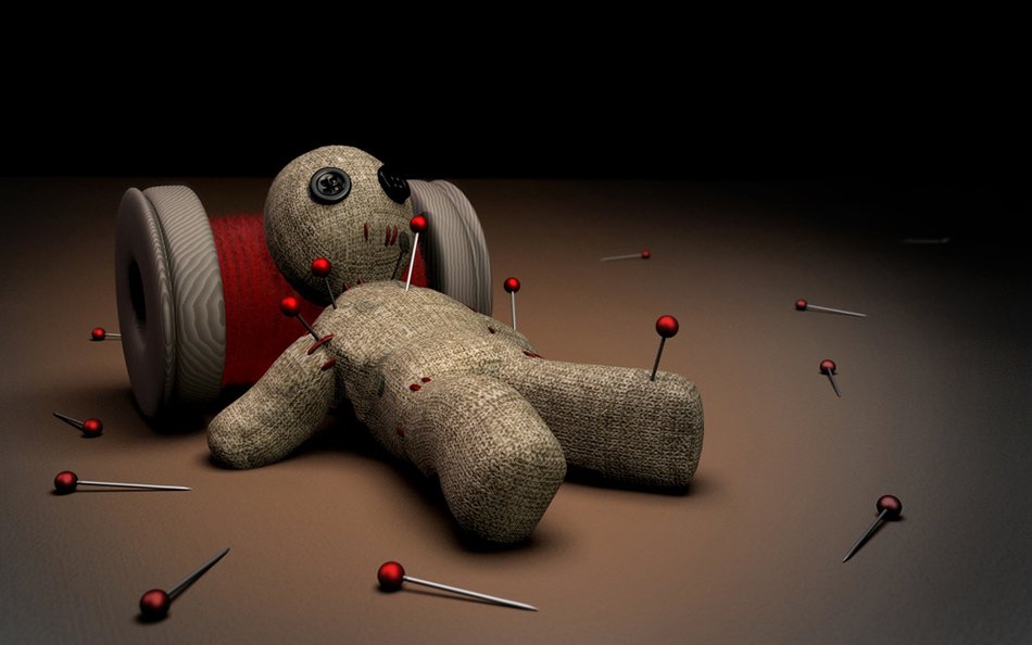 Ä°llustration of Black Magic Voodoo Dolls