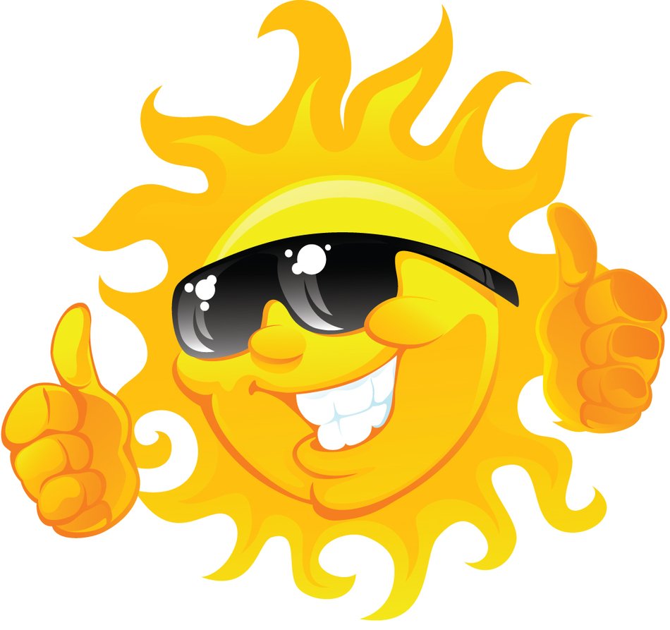 cool happy Summer Sun in dark glasses