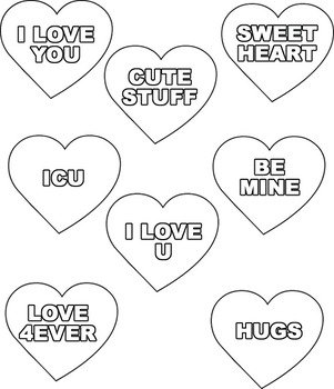 Valentine Heart Candy Coloring Page N2