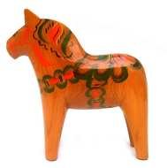 Orange Swedish Wooden Dala Horse