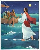 Jesus And Peter Walking On Water N3