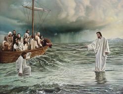Jesus And Peter Walking On Water N4