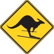 Kangaroo Crossing Sign