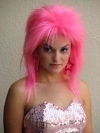 pink haired Girl in Rock Star Costume