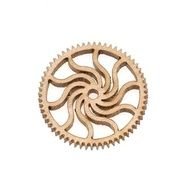 MAPLE WOOD LASER CUT STEAMPUNK SPIRAL GEAR PENDANT COMPONENT 34 INCH