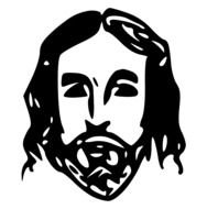black and white silhouette of Jesus