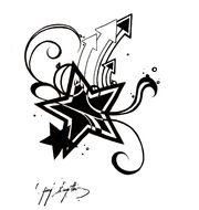 tattoo with a star and patterns