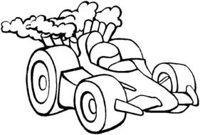 Ä°llustration of Race Car Coloring Page