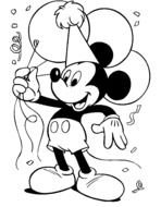 Mickey Mouse Birthday Coloring Pages