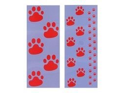 Red wildcat paws on the violet background clipart