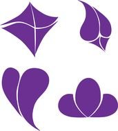 purple symbols on playing cards