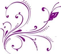 Purple Butterfly Scroll Clip Art N2