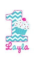 1st Birthday Cupcake Clip Art N4