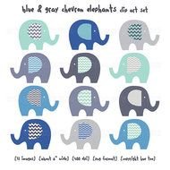 Elefanten Clip Art Chevron Elefant Clipart Grau Blau Aqua T uumlrkis