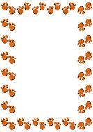 red paw border drawing