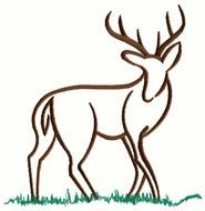 Deer Outline Embroidery Design
