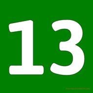 Printable Number 13 Green
