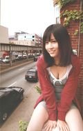 Asian girl blogger sitting on the balcony