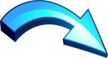 curwed blue arrow, 3d drawing