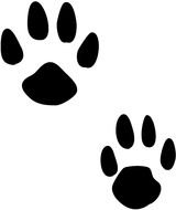 Two black paws clipart