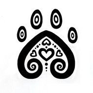 Paw Print Heart Tattoo drawing