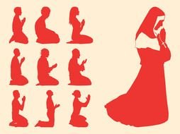 collage of praying people