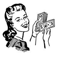 Money and girl drawing
