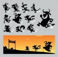 Running Deer Silhouette N3