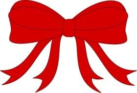 Red ribbon bow clipart