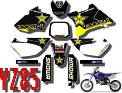 YZ85 RS BIGS BLACK YAMAHA ROCKSTAR GRAPHICS CYLINDER DECALS PISTON