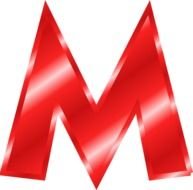 clipart of the red Effect m Letter