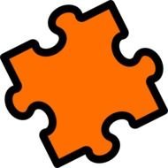 Orange Puzzle Piece Clip Art N2