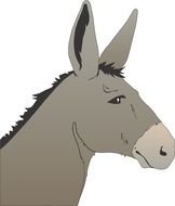 clipart of the Cartoon Donkey Head